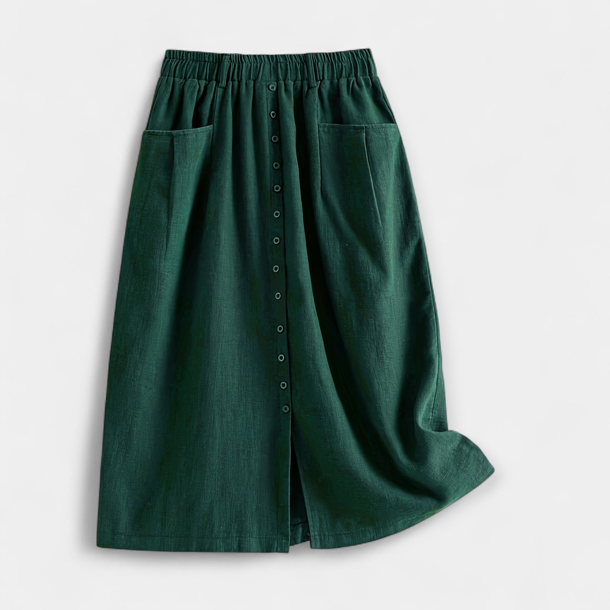 Chic Vintage Midi Skirt Magdaléna with Stylish Pockets