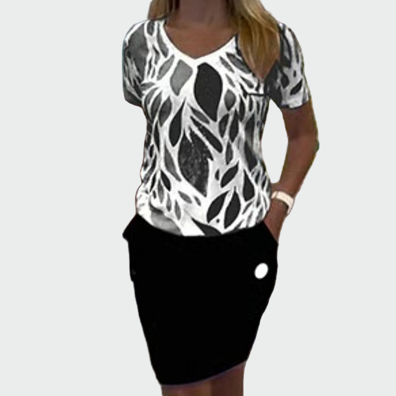 Eva Elegant Top & Kjol - Exklusiv Kollektion