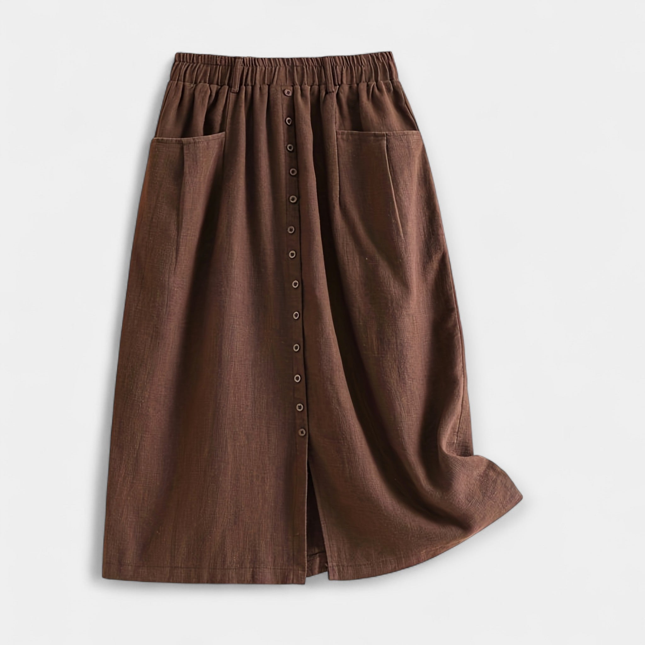 Chic Vintage Midi Skirt Magdaléna with Stylish Pockets