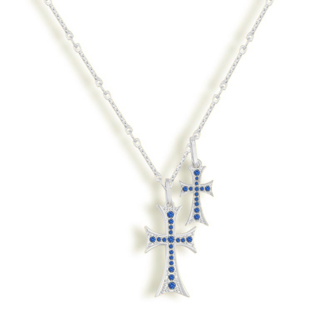 Sára Sofisticat Double Cross Pendant Haute Couture
