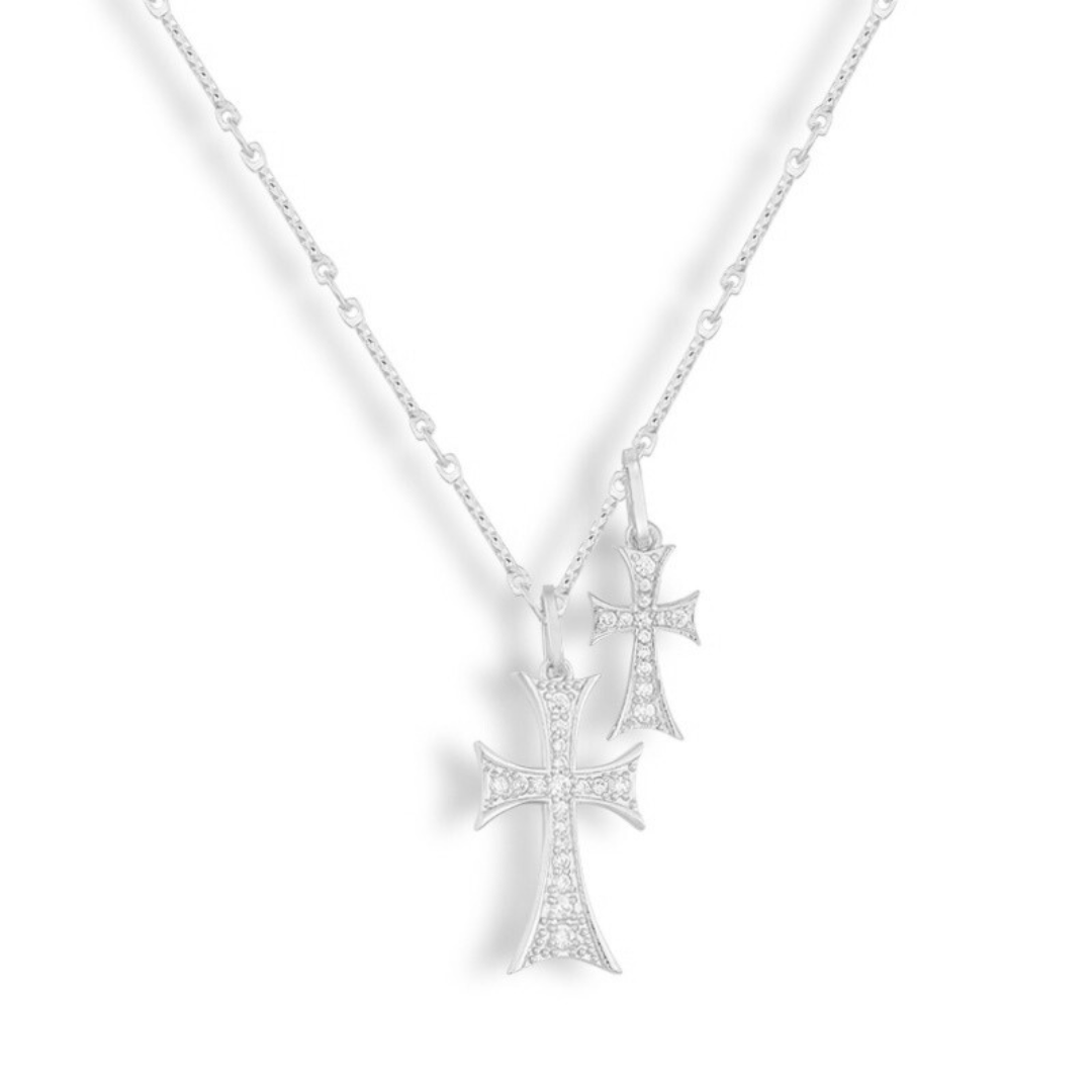 Sára Sofisticat Double Cross Pendant Haute Couture