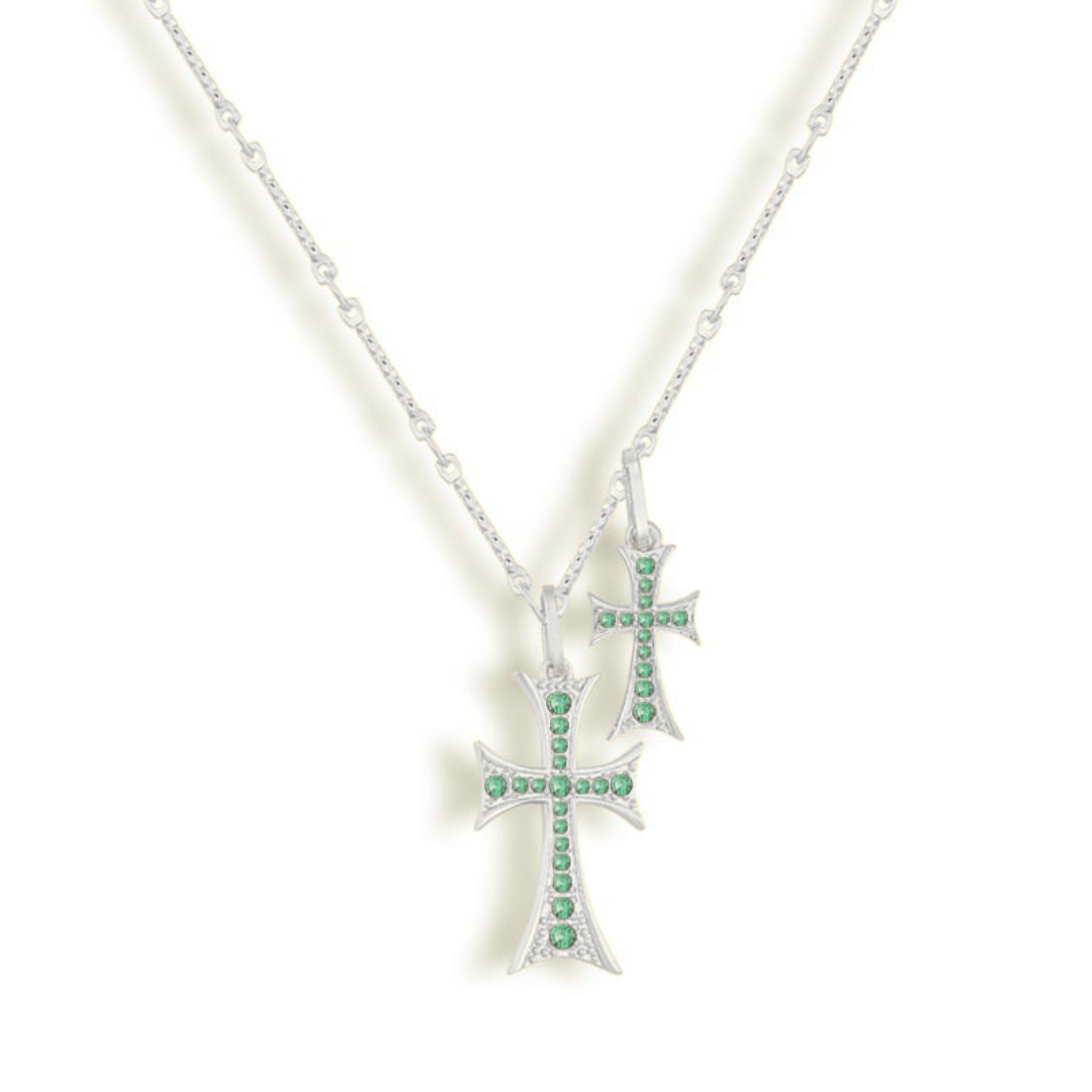 Sára Sofisticat Double Cross Pendant Haute Couture