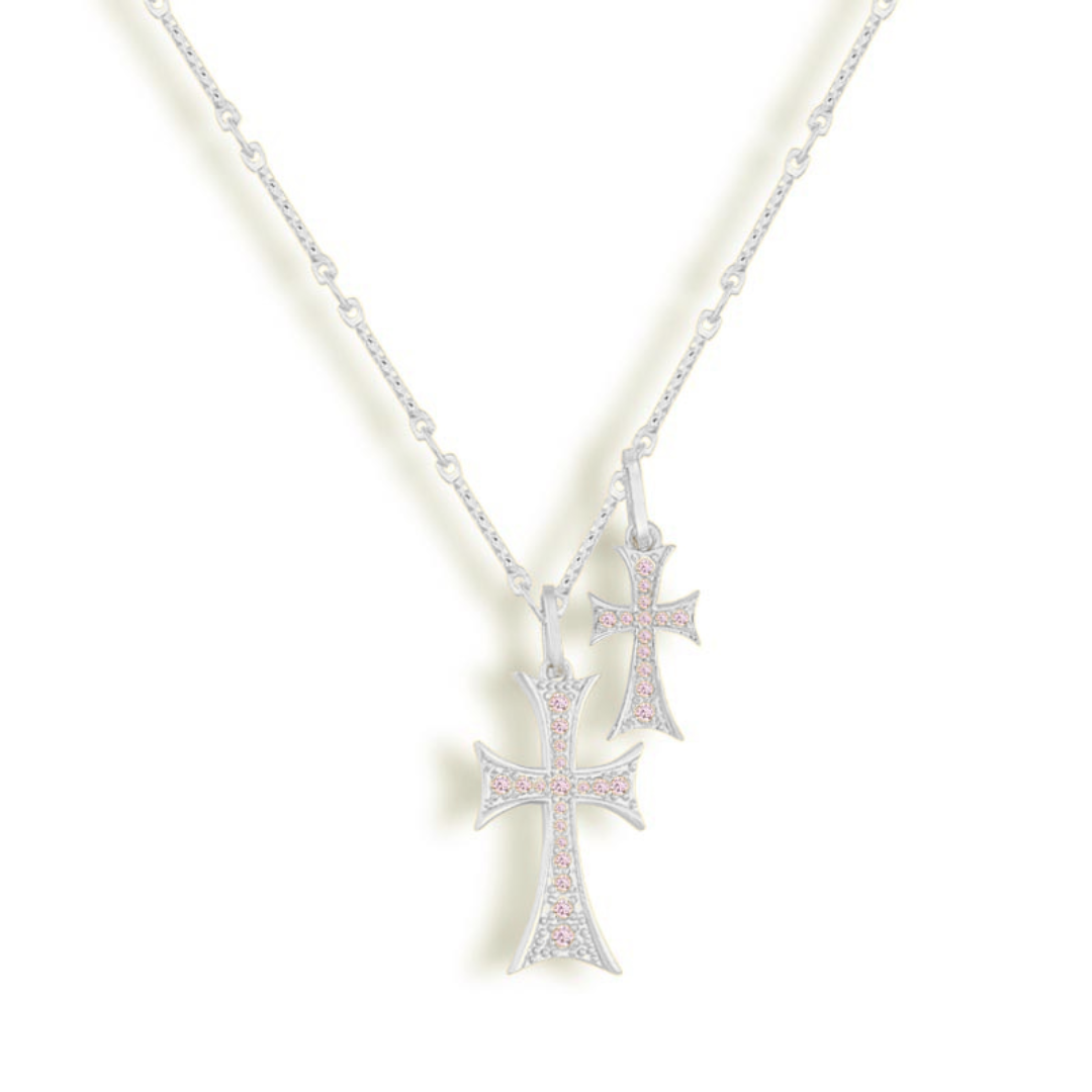 Sára Sofisticat Double Cross Pendant Haute Couture