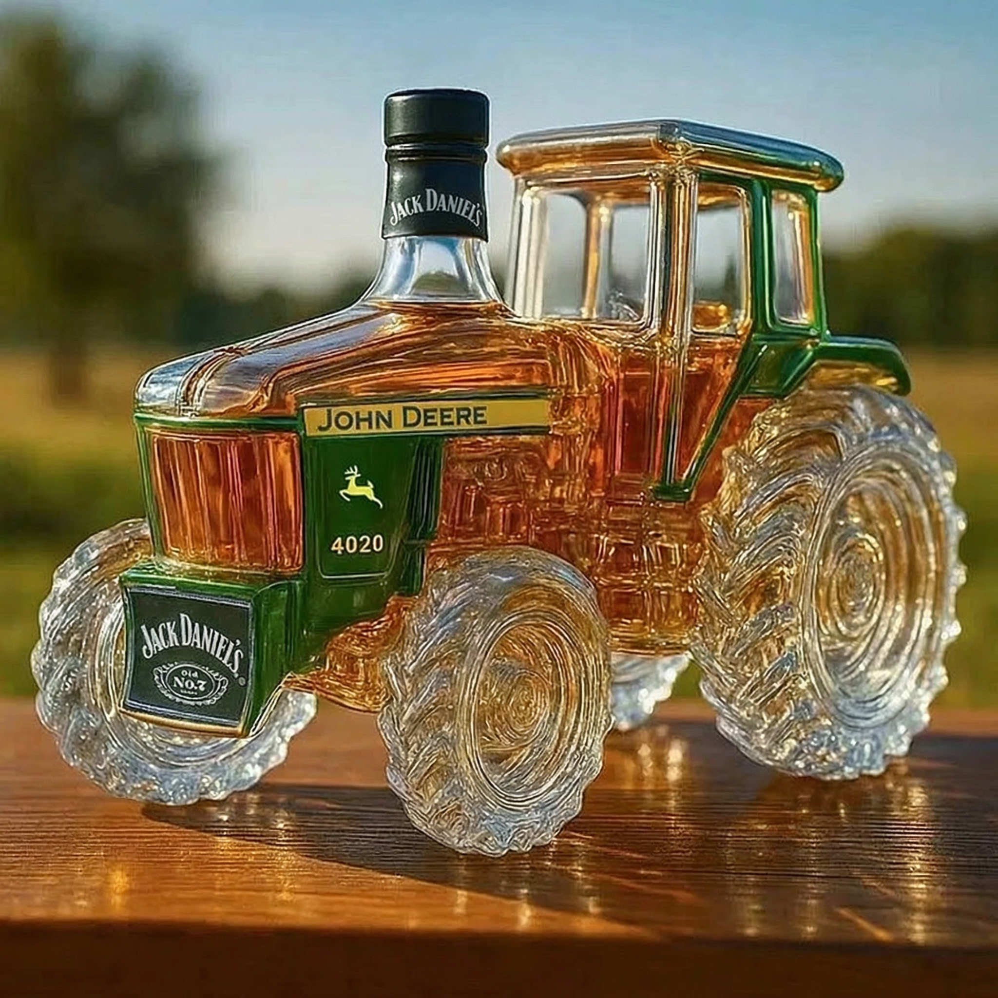 Glas Whiskyflaska 4020 Traktor