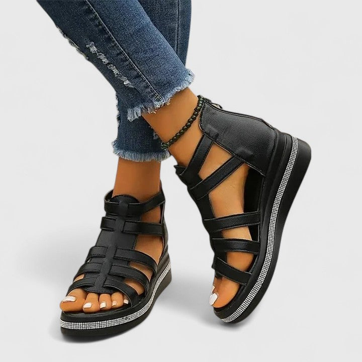 Ortopediska sandaler med glittrande strass